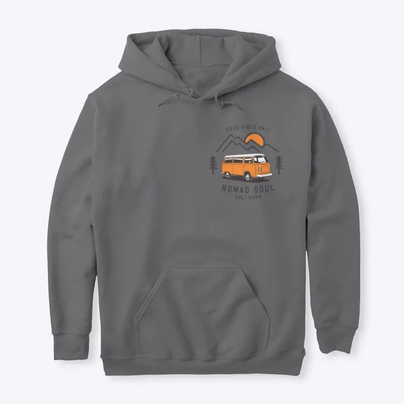 Grey Pull Over Hoodie, Nomad Bus